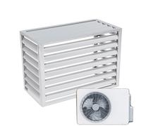 Dnowegas Cubre Aire Acondicionado Exterior Aluminio Blanco Persiana Sup 100×50×70(1.5P) Jardín - Funda Protectora Anticorrosión Pulverización Polvo Oculta Equipos Antiestéticos Duradera