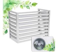 Dnowegas Resistente Aire Acondicionado Exterior Aluminio Blanco Sin Cub L100×W50×H70(1.5P) - Cubierta Rejilla Antioxidante Reducción Ruido 30% Soporte Flores Protección Contra Escombros