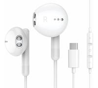 DNSEA Auriculares intraurales para iPhone 16 USB C 17 tipo C, auriculares con cable, micrófono, control de volumen, auriculares estéreo de alta fidelidad, reproductores de MP3, aislamiento de ruido