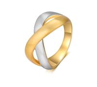 dnswez Anillos gruesos de oro para mujer, chapados en oro de 14 quilates, anillo cruzado de lágrima redonda, apilable, anillo grueso, para cóctel, disfraces, joyería de regalo, Chapado en oro de 14