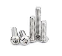 DNVGJUP Lfang-Pernos Hexagonales UNC 5/16-18 Rosca Gruesa 304 A2-70 Acero Inoxidable Allen Hex Hexágono Cabeza de botón Tornillo Redondo Perno, 10 Piezas, Duradero y Resistente a la corrosión(1-1/4")