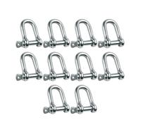 Dnyucen Grillete de horquilla 10 piezas D tipo M8 grillete de párrafo corto aparejo de acero inoxidable 304 grilletes para aparejos de barco