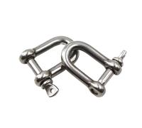 Dnyucen Grillete de horquilla 8 piezas grilletes en forma de D cortos de acero inoxidable antirotura D grillete de aparejo marino M8-10(M10)
