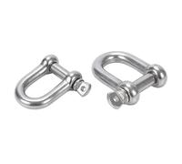 Dnyucen Grillete de horquilla 8 piezas M6 en forma de arco y grilletes en D para cadenas de alambre de elevación al aire libre, pulseras de cuerda de supervivencia, aparejo de remolque, forma de