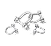 Dnyucen - Grilletes M6 en D con tuerca de seguridad (8 unidades, calidad marina, resistente para aparejos de vela tipo D)