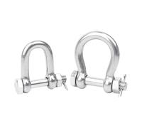 Dnyucen Juego de 5 grilletes en U M8 con tuerca de bloqueo de seguridad de grado marino resistente para aparejos de veleros (tipo D)