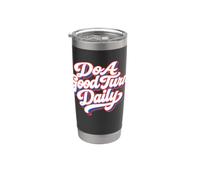 Do A Good Turn Daily Scouts BSA Slogan Retro Typography Vaso térmico de acero inoxidable de doble pared