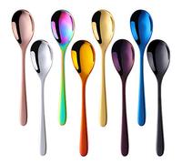 Do Buy Cucharas para café helado de colores, cucharas de té, 8 unidades, acero inoxidable, para café espresso, azúcar, postre, mermeladas, yogur, cóctel, acero inoxidable, 15cm