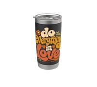 Do Everything In Love 1 Corintios 16:14 Versículo bíblico de fe Vaso térmico de acero inoxidable de doble pared