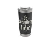 Do Everything In Love 1 Corintios 16:14 Versículo bíblico de fe Vaso térmico de acero inoxidable de doble pared
