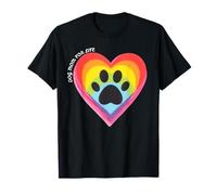 Do g Mom For Life, Camiseta de Pata de Perro con corazón arcoíris, Mascota Colorida Camiseta