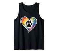 Do g Mom For Life, Camiseta de Pata de Perro con corazón arcoíris, Mascota Colorida Camiseta sin Mangas