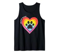 Do g Mom For Life, Camiseta de Pata de Perro con corazón arcoíris, Mascota Colorida Camiseta sin Mangas