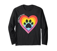 Do g Mom For Life, Camiseta de Pata de Perro con corazón arcoíris, Mascota Colorida Manga Larga