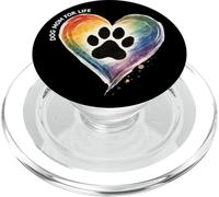 Do g Mom For Life, Camiseta de Pata de Perro con corazón arcoíris, Mascota Colorida PopSockets PopGrip para MagSafe