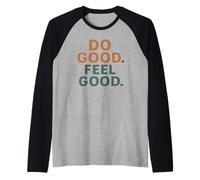 Do Good Feel Naranja Azul Camiseta Manga Raglan