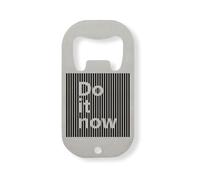 Do It Now - Abridor de botellas de acero inoxidable con diseño de líneas verticales motivacionales, color plateado