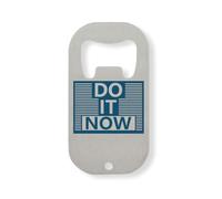 Do It Now Start Today - Abrebotellas de acero inoxidable con gráfico azul, color plateado