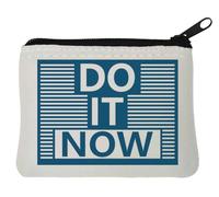Do It Now Start Today - Monedero de neopreno con gráfico azul, 10 x 11 cm, color blanco, White, Talla única