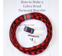 Do It Yourself - Kit de pulsera de cuerda de paracaídas de supervivencia con trenzas de cobra con instrucciones (viuda negra)
