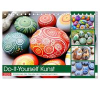 Do-It-Yourself Kunst - Entdecke die Freude am Steine bemalen (Tischkalender 2026 DIN A5 quer), CALVENDO Monatskalender: Ein Farbenrausch auf Steinen - Kreative Motive für das ganze Jahr