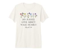 Do Justice Love Mercy Walk Humbly God Micah 6:8 Bible Verse Camiseta Premium