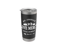 Do Justice Love Mercy Walk Humbly Micah 6:8 - Christian Gift Vaso térmico de acero inoxidable de doble pared
