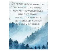 Do Not Be Afraid Peace I Leave with You Watercolor Bible Print John 14 27 Christian Wall Decor(Framed,16x24inch(40x60cm))