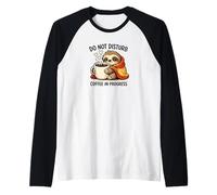 Do Not Disturb Coffee Sloth Cute Funny Morning Mood Tees Camiseta Manga Raglan