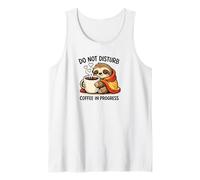 Do Not Disturb Coffee Sloth Cute Funny Morning Mood Tees Camiseta sin Mangas