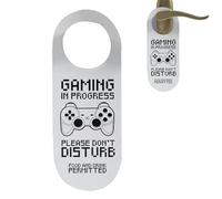 Do Not Disturb Door Hanger Sign, Room Decor for Kids and Teens, Wooden Game in Progress Sign for Boys' Room, Study Area, or Meeting Space, Fun Privacy Notice Display, 13x9cm
