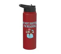 Do Not Disturb I'm Reading Book Lover Bookworm Reader Stainless Steel Insulated Water Bottle