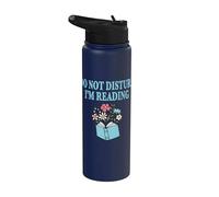 Do Not Disturb I'm Reading Book Lover Bookworm Reader Stainless Steel Insulated Water Bottle