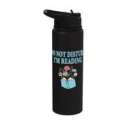 Do Not Disturb I'm Reading Book Lover Bookworm Reader Stainless Steel Insulated Water Bottle