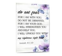 Do Not Fear Bible Verse Canvas Painting - Isaiah 41:10 Inspirational Scripture Wall Art for Christian Home and Church Decor(Unframed,12x18inch(30x45cm))
