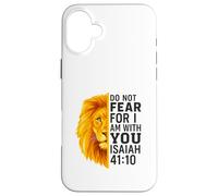 Do Not Fear For I Am with You Isaiah 41:10 Lion Graphic Carcasa para iPhone 16 Plus