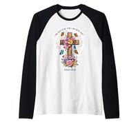 Do Not Fear For I Am with You Isaías 41:10 Verso Floral Camiseta Manga Raglan