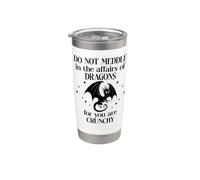 Do Not Meddle in the Affairs of Dragons Bookish Dragon Books Vaso térmico de acero inoxidable de doble pared