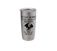 Do Not Meddle in the Affairs of Dragons Bookish Dragon Books Vaso térmico de acero inoxidable de doble pared