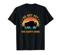 Do Not Pet The Fluffy Cows Bisonte Buffalo Retro Sunset Camiseta