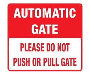 Do Not Push Or Pull Gate Sign 12x8 Inch | Fade proof bright red white high visibility outdoor alert