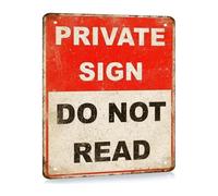 Do Not Read Retro Metal Tin Sign Vintage Humorous Wall-Art for Home Study Room Office Decor 8 X 12 in