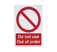 Do Not Use Out Of Order Red Symbol Safety Warning Wall Decor Sign, placa de aluminio Retro, decoración de pared vintage para casa, bar, garaje y granja, 30 x 20 cm