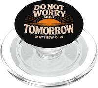 Do Not Worry About Tomorrow Jesús Versículo de la Biblia Mateo 6:34 PopSockets PopGrip para MagSafe