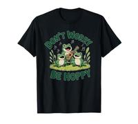 Do Not Worry Be Hoppy Cute Frogs Playing Ukelele Music Art Camiseta