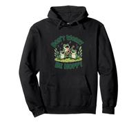 Do Not Worry Be Hoppy Cute Frogs Playing Ukelele Music Art Sudadera con Capucha