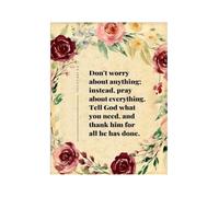 Do Not Worry Pray About Everything Philippians 4 6 Bible Verse Christian Wall Art Scripture Canvas Print Religious Home Decor(Unframed,08x12inch(20x30cm))