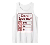 Do U Love Me Humor Romántico Pareja Corazones Lindo Quiz Camiseta sin Mangas