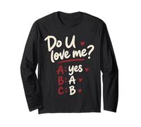 Do U Love Me Yes No Maybe Humor de Pareja Cita romántica Manga Larga