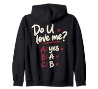 Do U Love Me Yes No Maybe Humor de Pareja Cita romántica Sudadera con Capucha